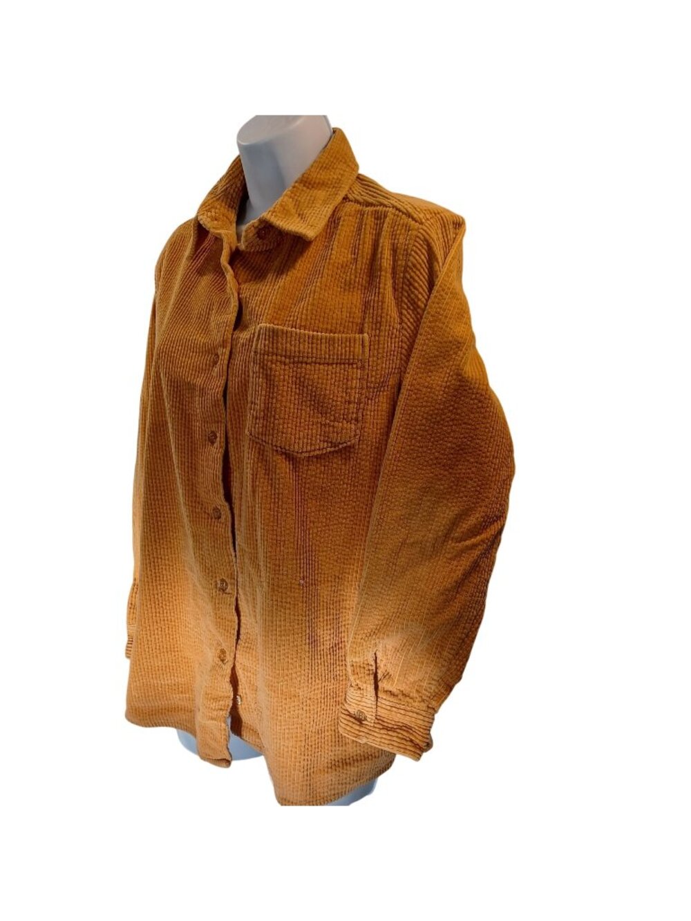 Chadwick Shacket Cabincore Chunky Wide Corduroy Coat Long Sleeve Gold Womens M